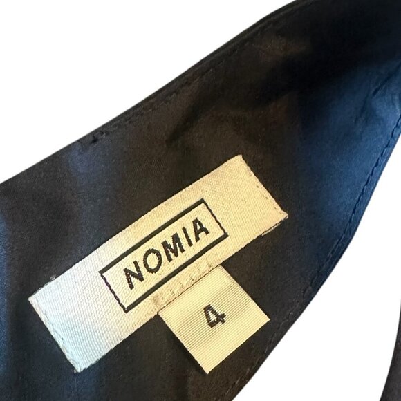 Nomia 100% Silk Black Dress High Neck Halter Mini Length Cocktail Size 4 Women's - Picture 9 of 9
